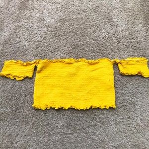 Yellow off the shoulder Crop Top